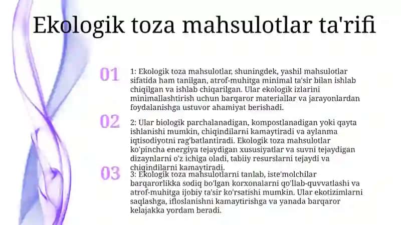 Ekologik Toza Maxsulotlar 2