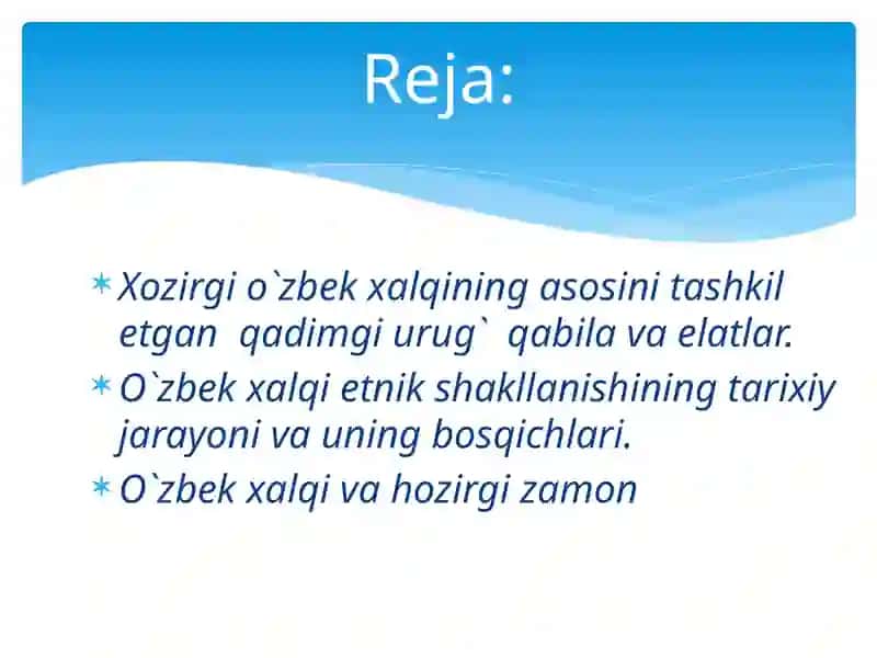 O'zbek xalqlarining etnogenezi 2