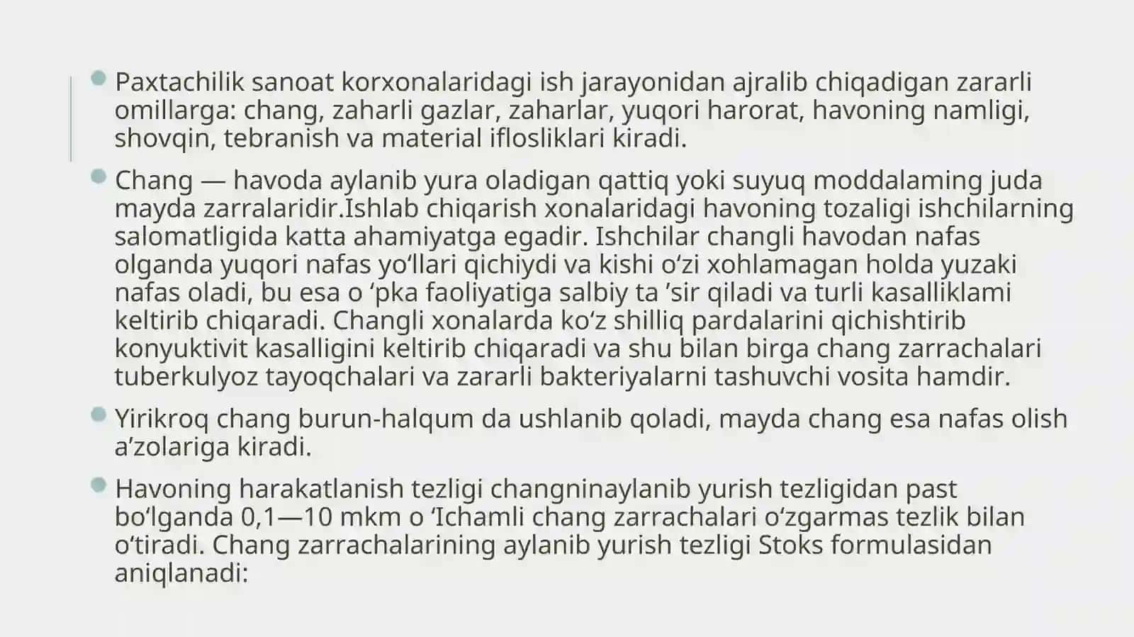 PAXTA TOZALASH KORXONALARIDA CHANG 2