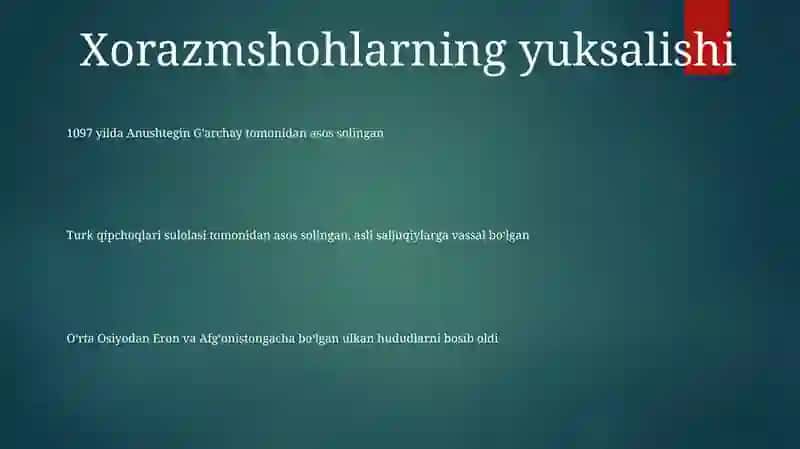 Xorazmshohlar Davlati 2