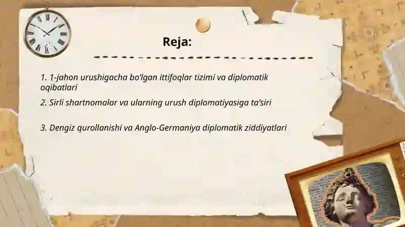 1-jahon urushigacha bo‘lgan ittifoqlar tizimi va diplomatik oqibatlari 2