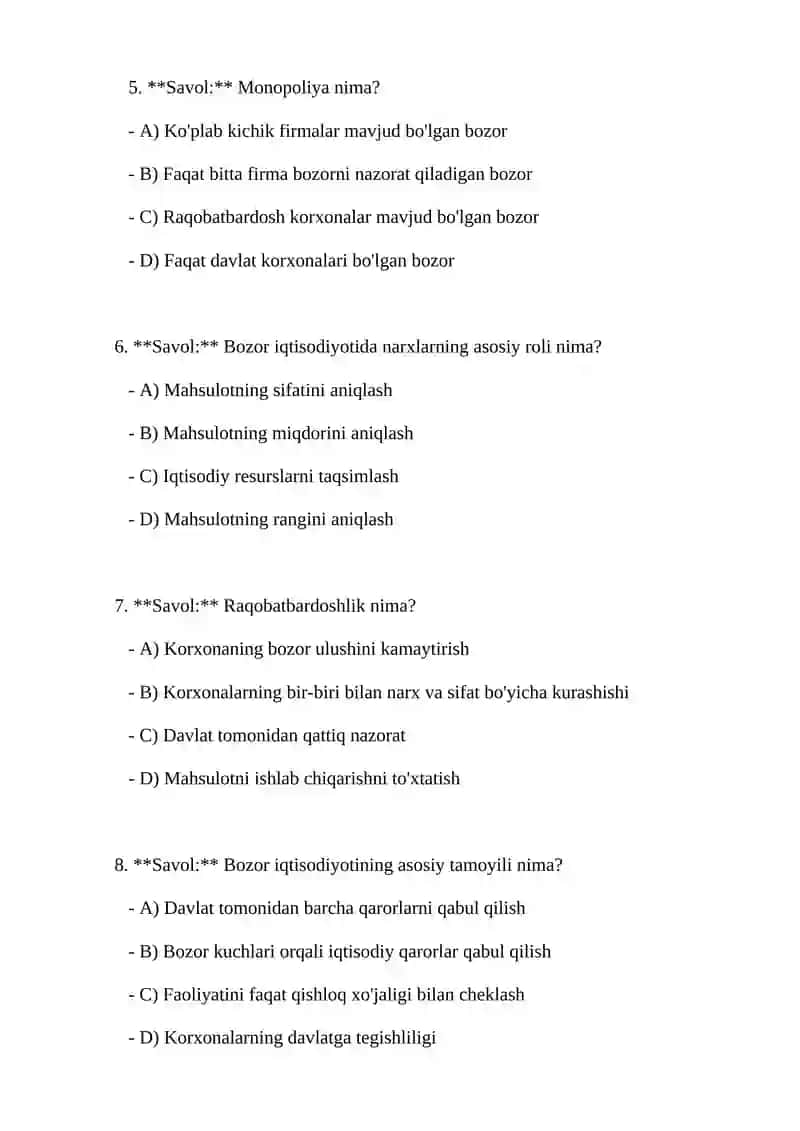 Bozor Iqtisodiyoti 2