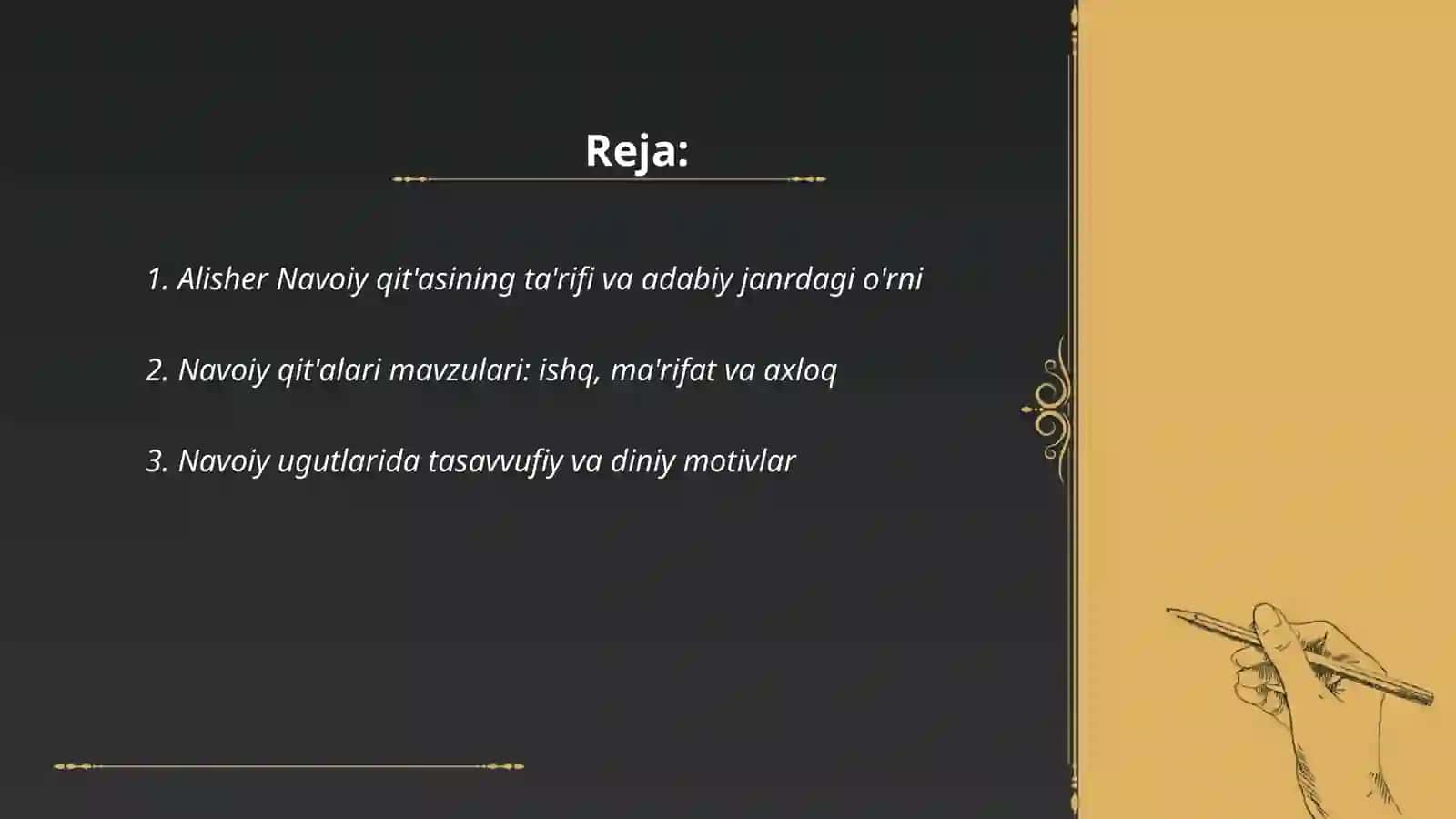 Alisher Navoiy qit'a va ugutlari 2