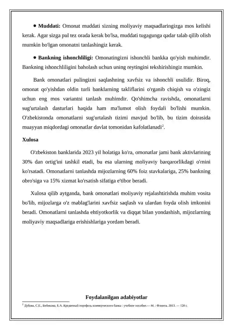 Bank omonatlari 2