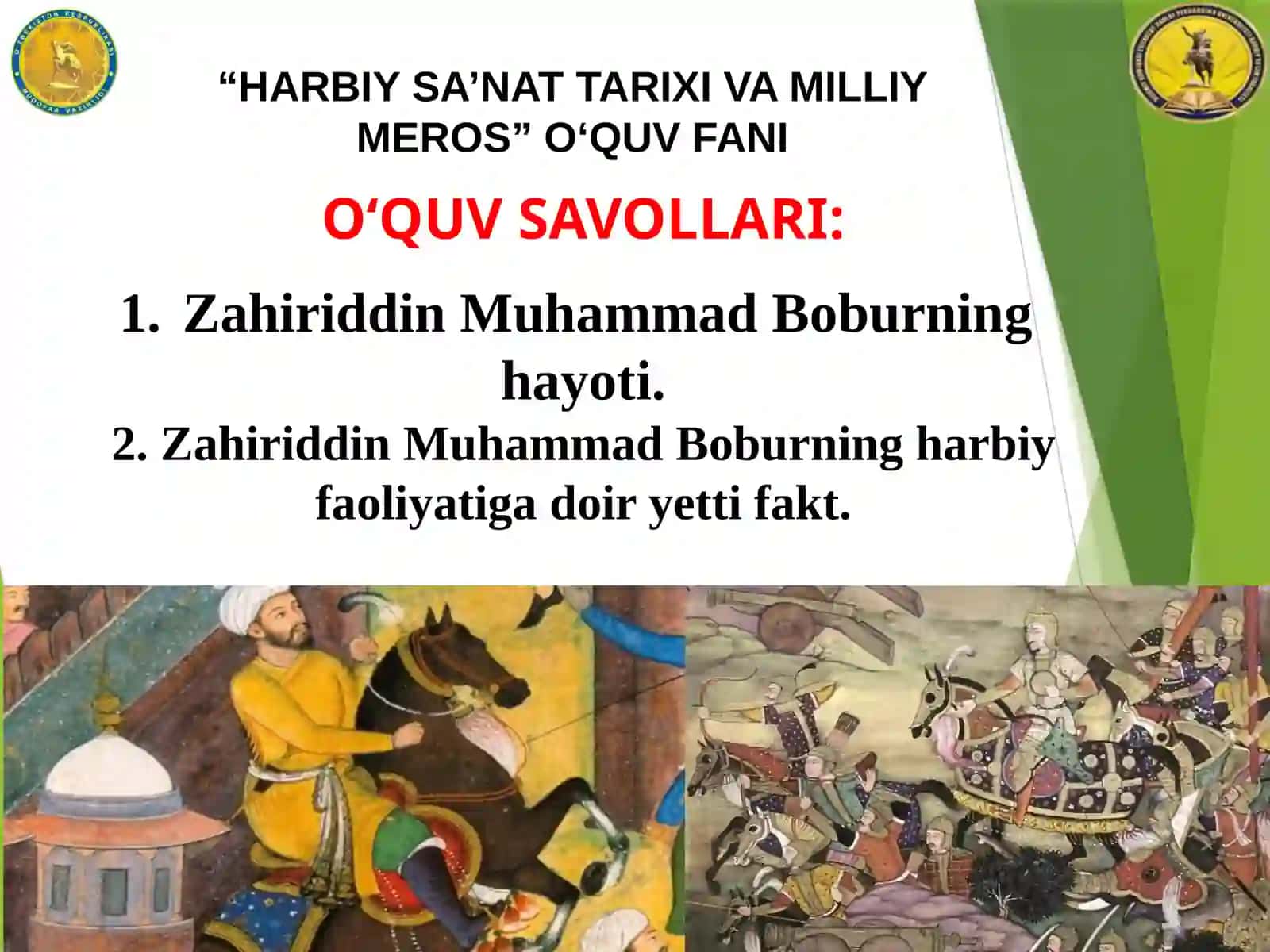 HARBIY SA’NAT ТАRIХI VA MILLIY MEROS 2