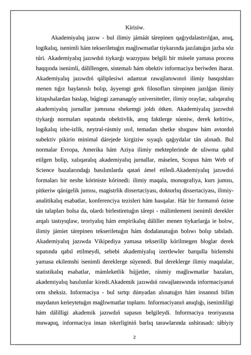 Akademiyaliq jaziw 2