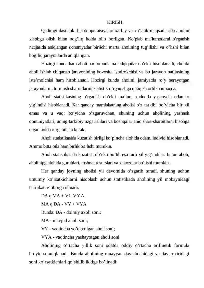 Aholi statistikasi 2