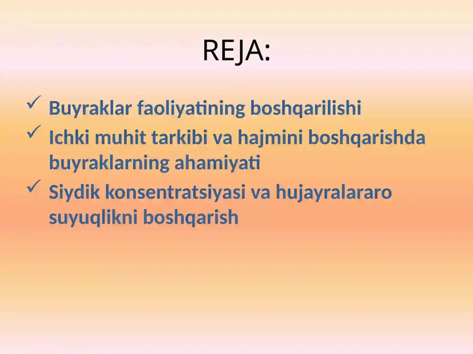 Buyraklar faoliyatining boshqarilishi 2