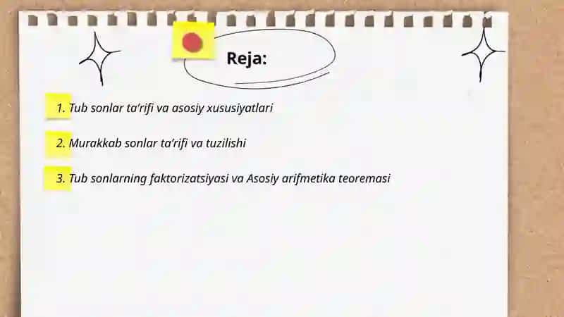 Tub va murakkab sonlar 2