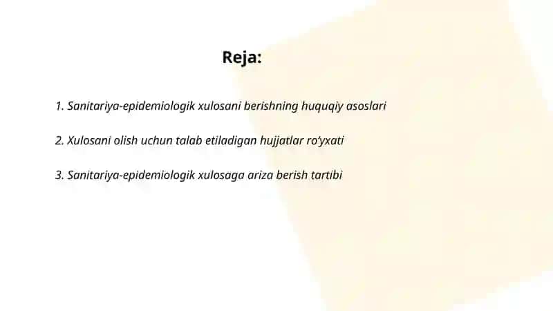 Sanitariya-epidemiologik xulosani borish tartibi 2