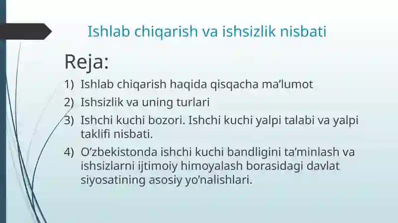 Ishlabchiqarish haqida qisqacha ma’lumot 2