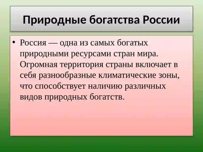 Природные богатства России 2