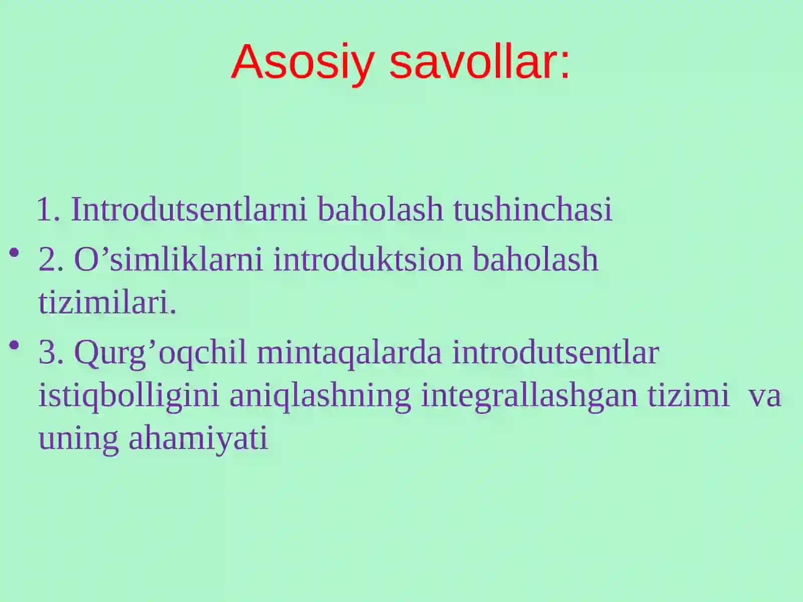 O’simliklar Introduksiyasi 2