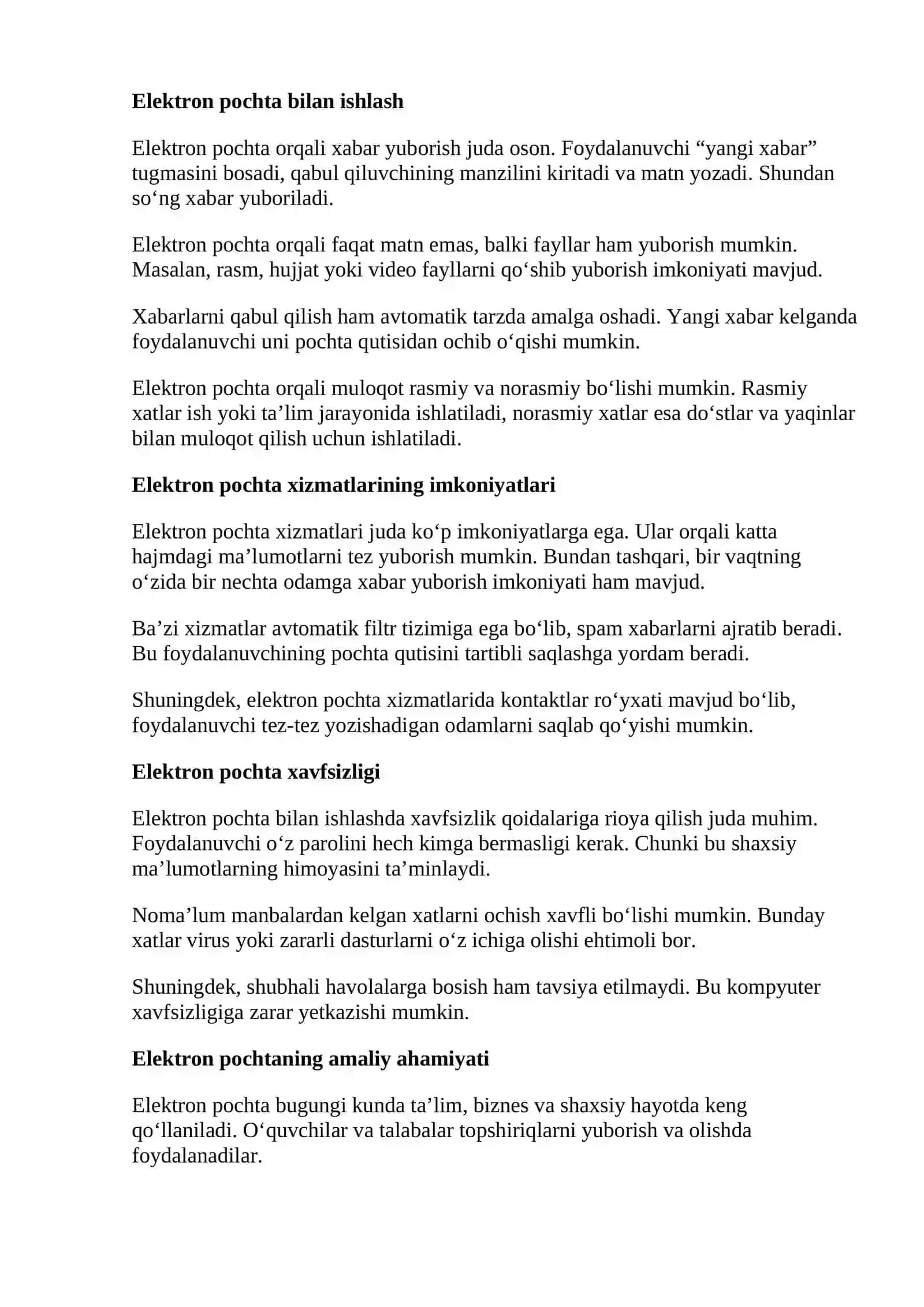 Elektron Pochta Yaratish va Undan Foydalanish 2