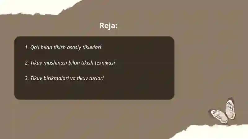 To’qimalarni birlashtirish va tikish 2