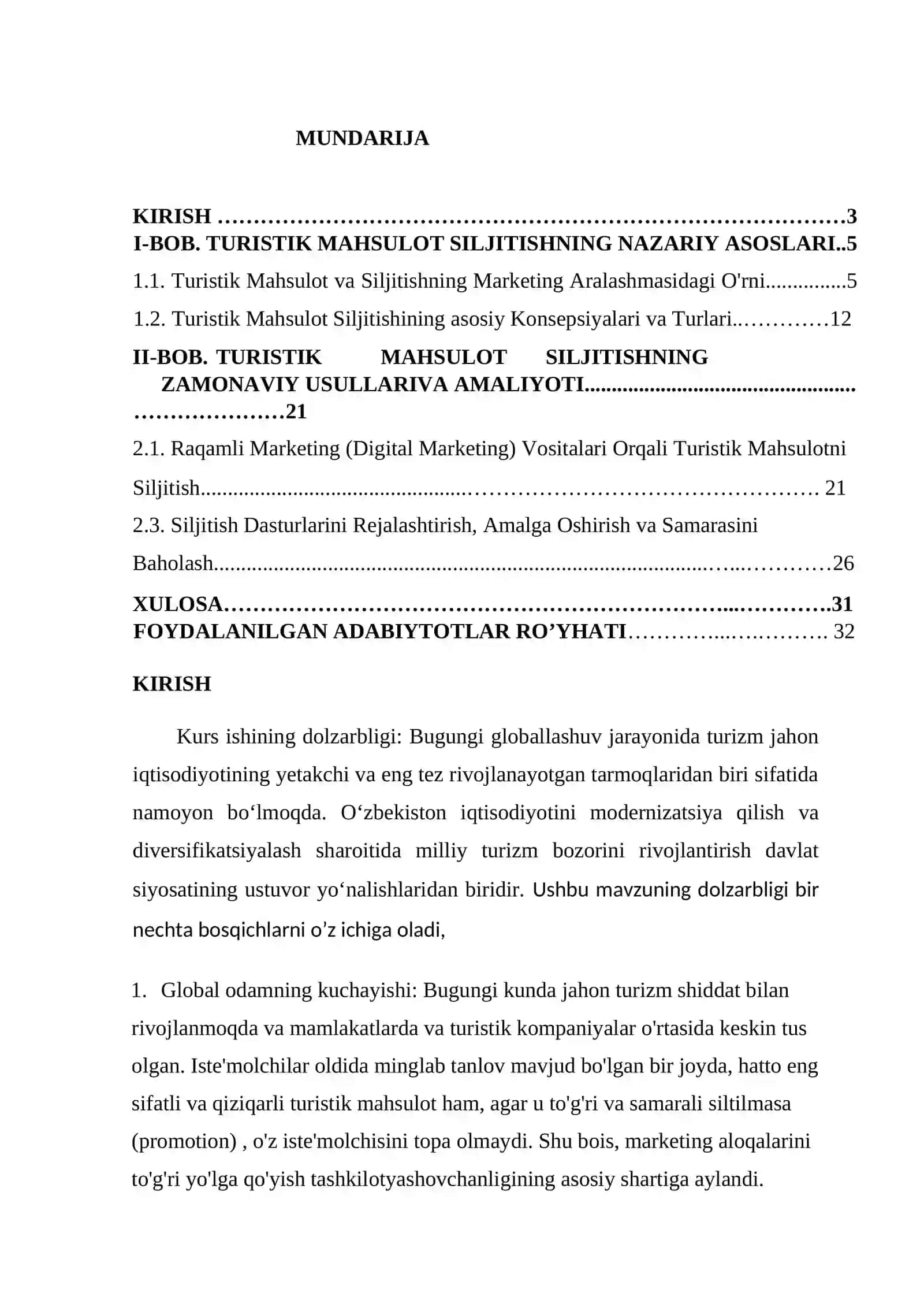 Turistik mahsulotni siljitish 2