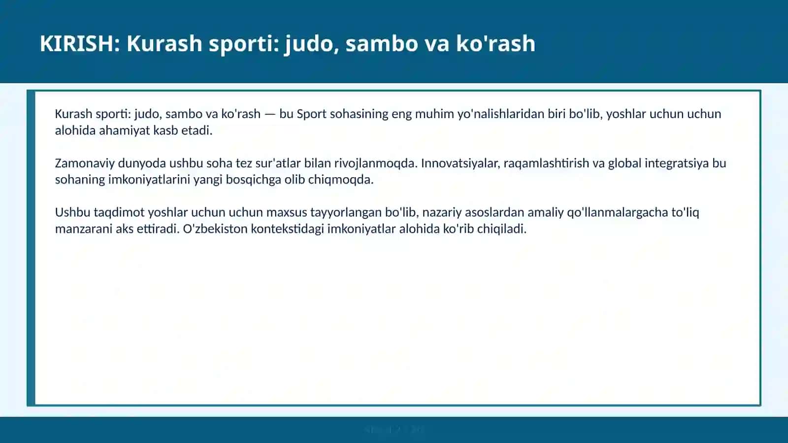 Kurash sporti: Judo, Sambo va Ko'rash 2
