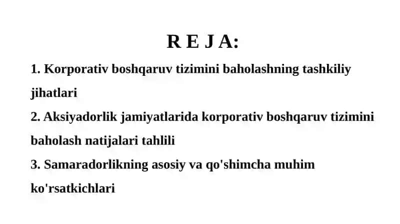 Korporativ boshqaruv tizimini baholash 2