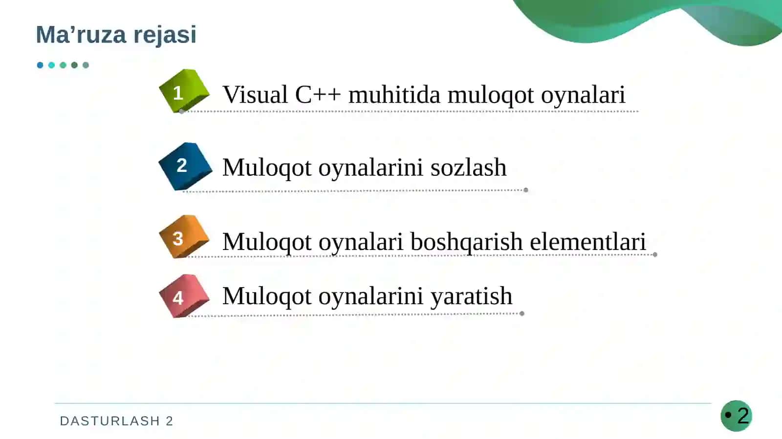 MULOQOT OYNALARI BILAN ISHLASH 2