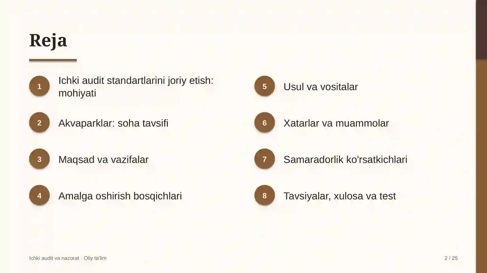 Akvaparklarda ichki audit standartlarini joriy etish 2