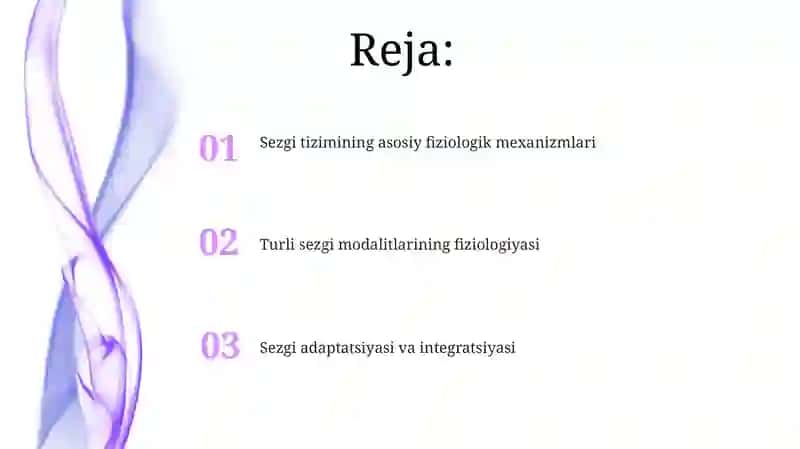 Sensor tizimi fiziologiyasi 2