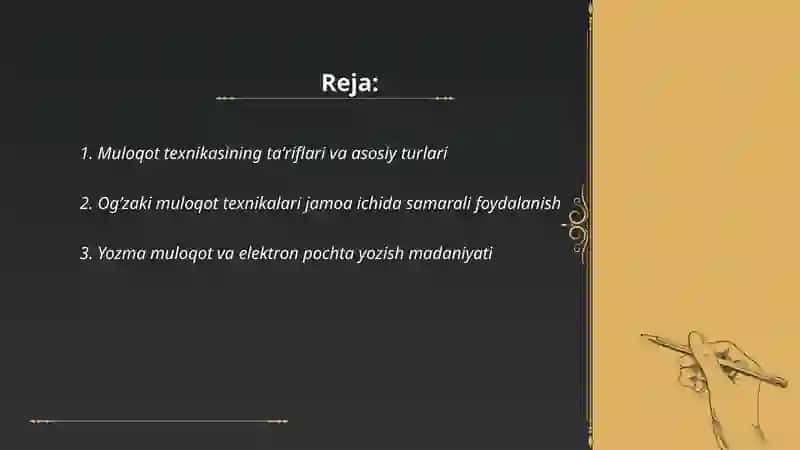 Muloqot texnikasi va texnologiyasi 2