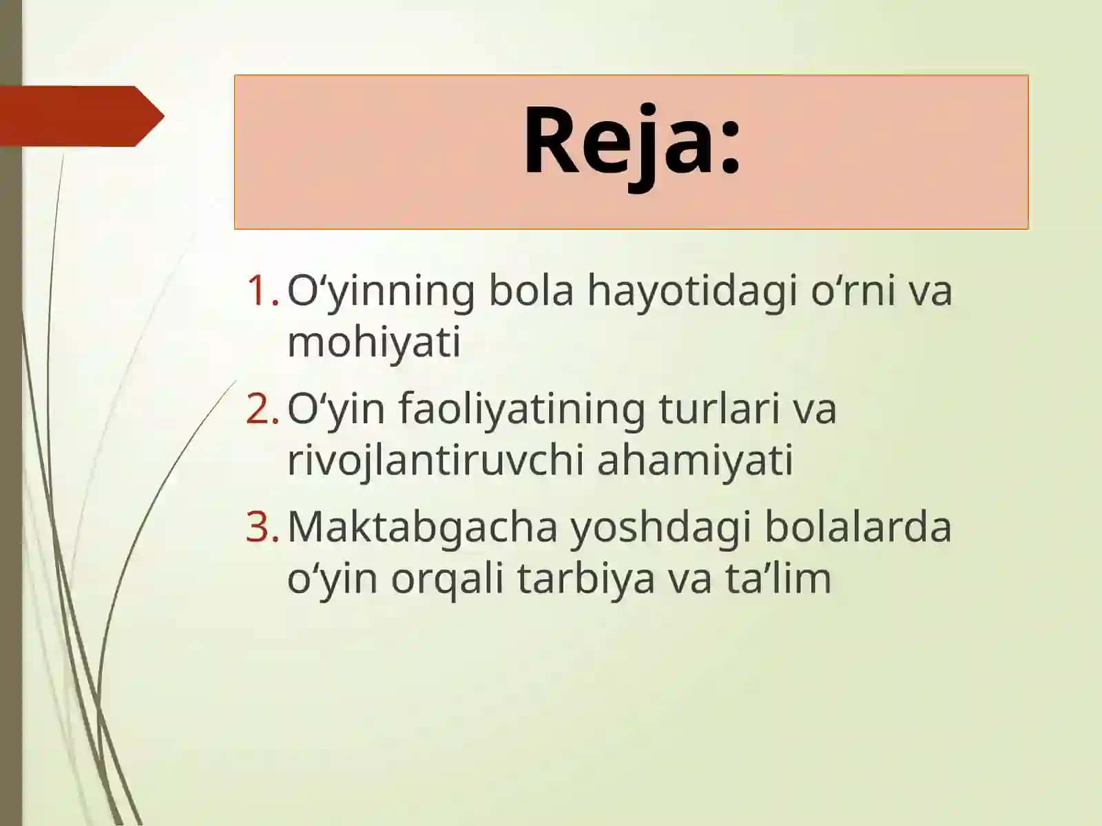 O'YIN BOLAFAOLIYATINING ASOSIY TURI SIFATIDA 2
