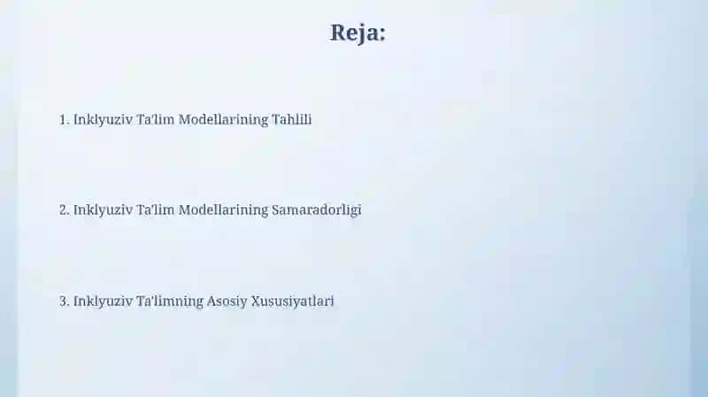 Inklyuziv Ta'lim Modellar: Tahlili va Xususiyatlari 2
