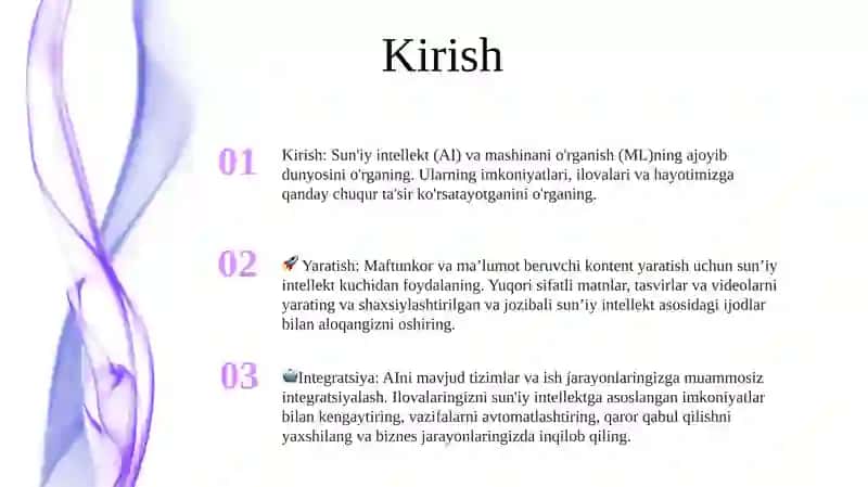 Sun'iy intellekt (AI) va mashinani o'rganish (ML) 2