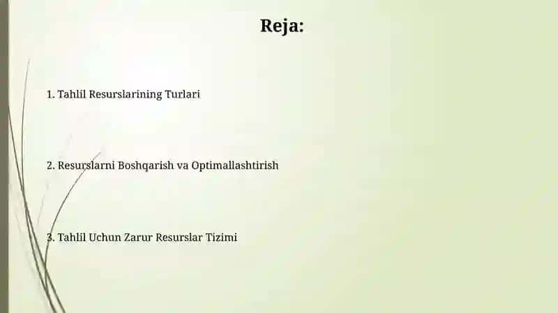 Tahlil uchun kerak manbalari tizimi va uning turlari 2