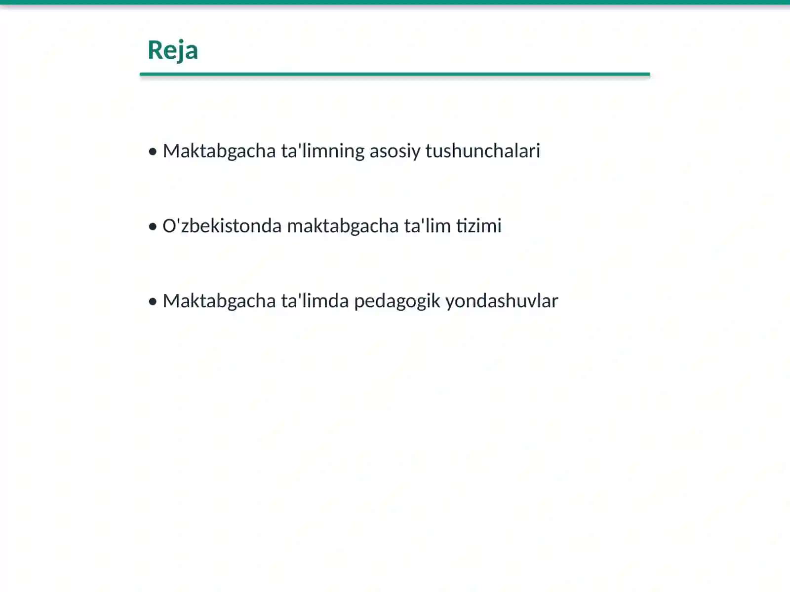 Maktabgacha ta'lim sohasi bo'yicha mavjud adabiyotlar tahlili 2