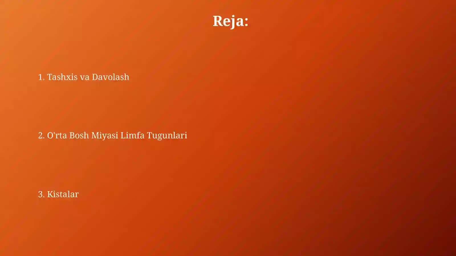 O'rta bo'yin limfa tugunlari va kistalari 2