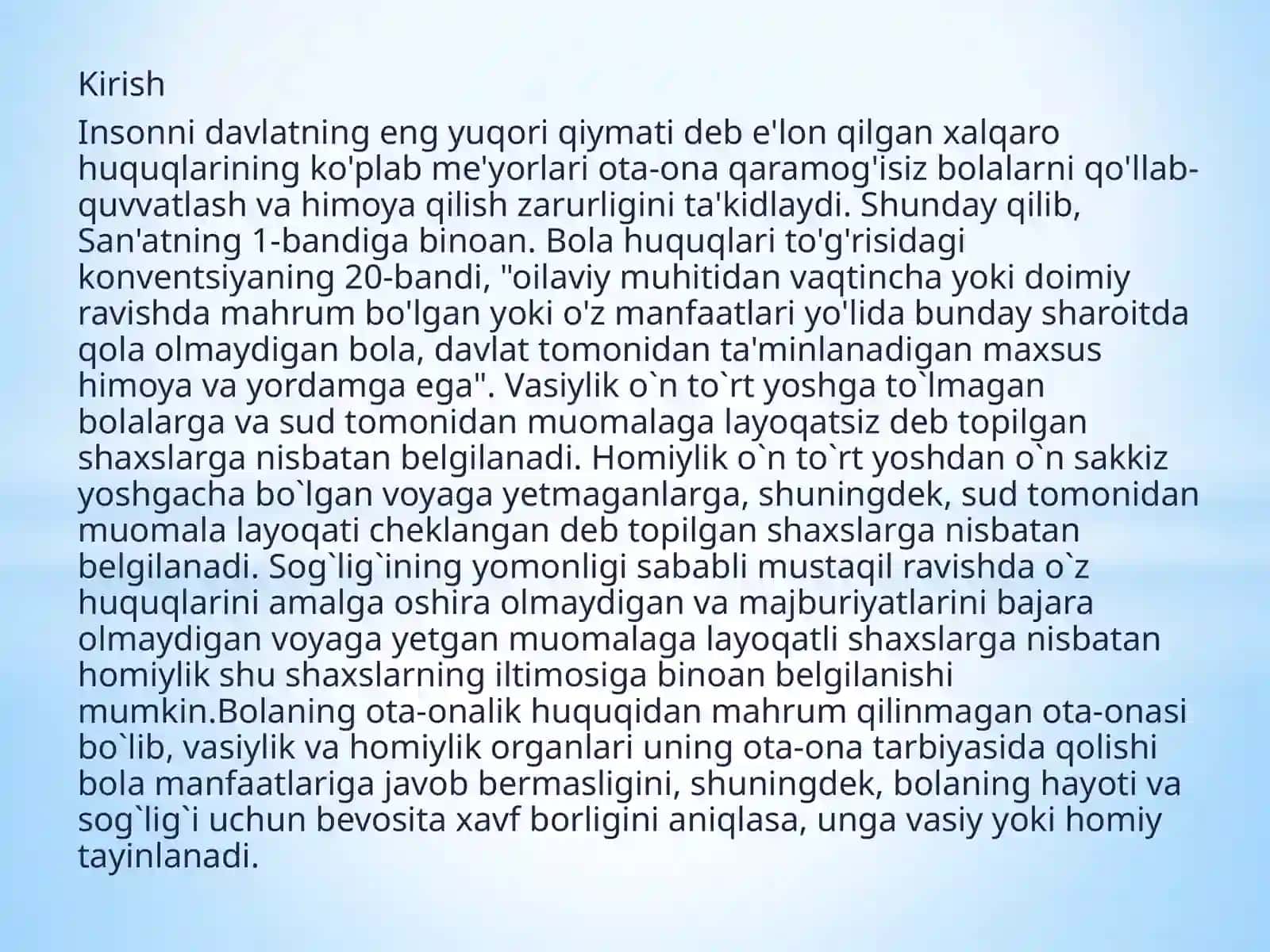 VASIYLIK VA HOMIYLIK 2