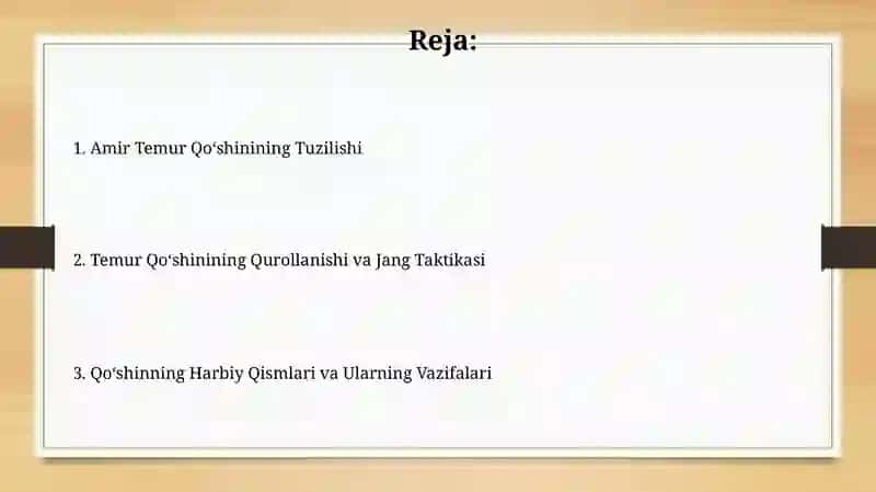 Amir Temur davlatida qoshin tuzilishi 2