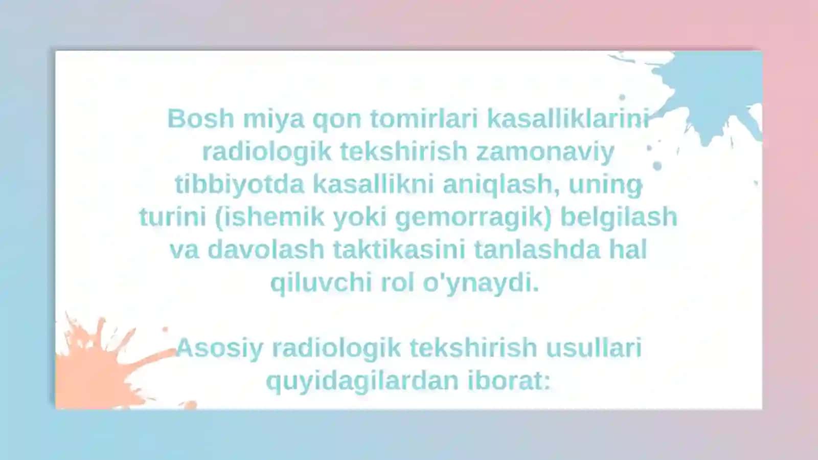 Bosh miya qontomirlari kasalliklari 2
