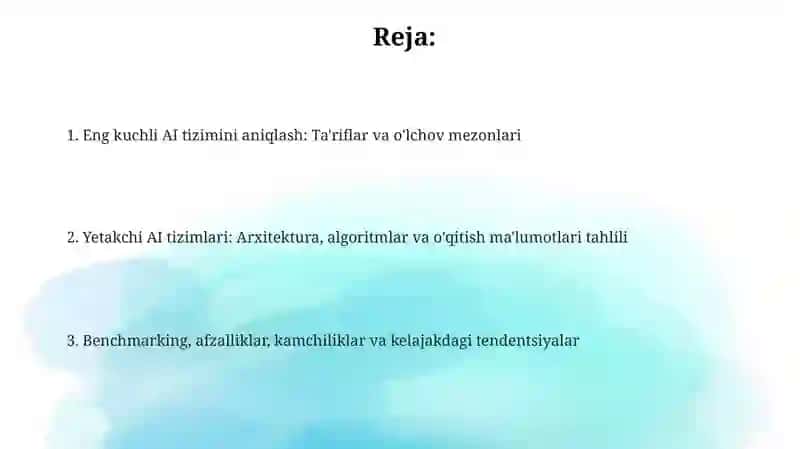 Qaysi AI tizimi eng kuchli va nima uchun 2