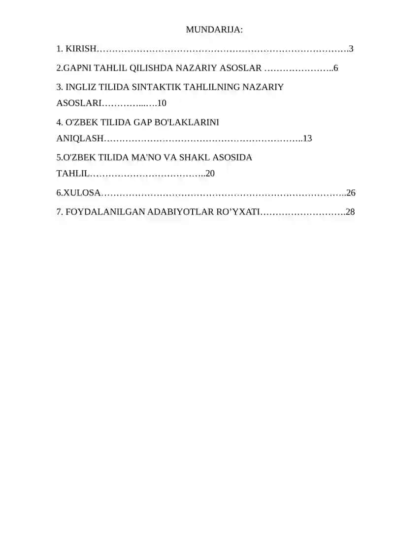 Ingliz va o’zbek tilida gapni tahlil qilish 2
