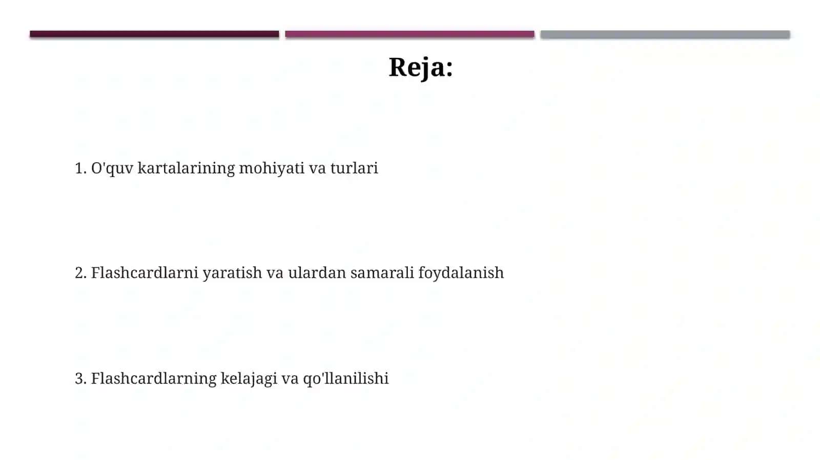 O'quv kartalari va ularning turlari 2