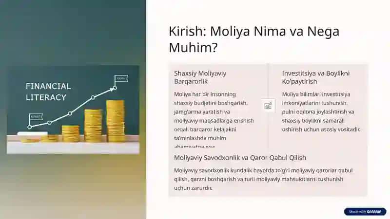 Moliyaviy menejment asoslari faniga kirish 2