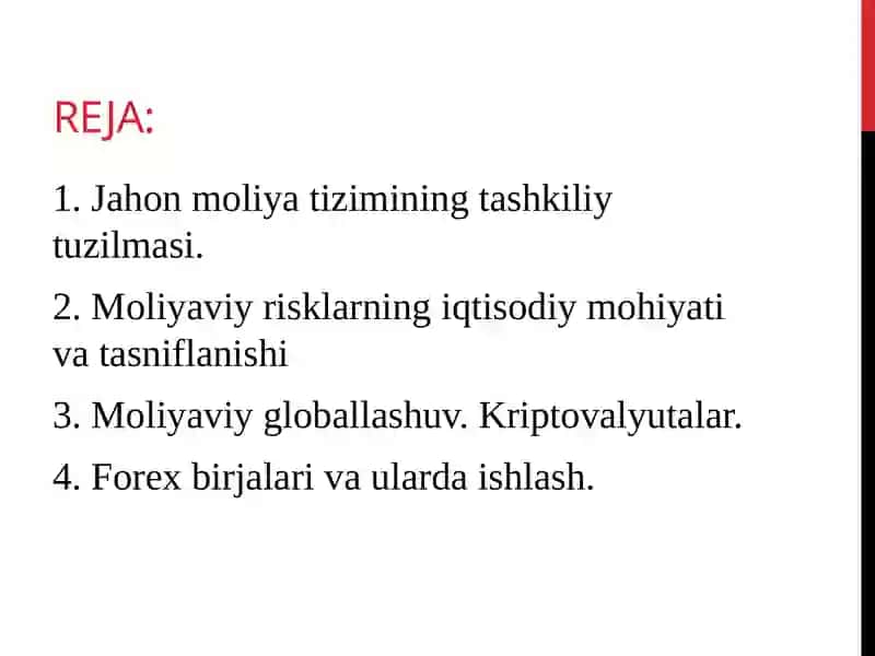 Jahon moliya bozori 2