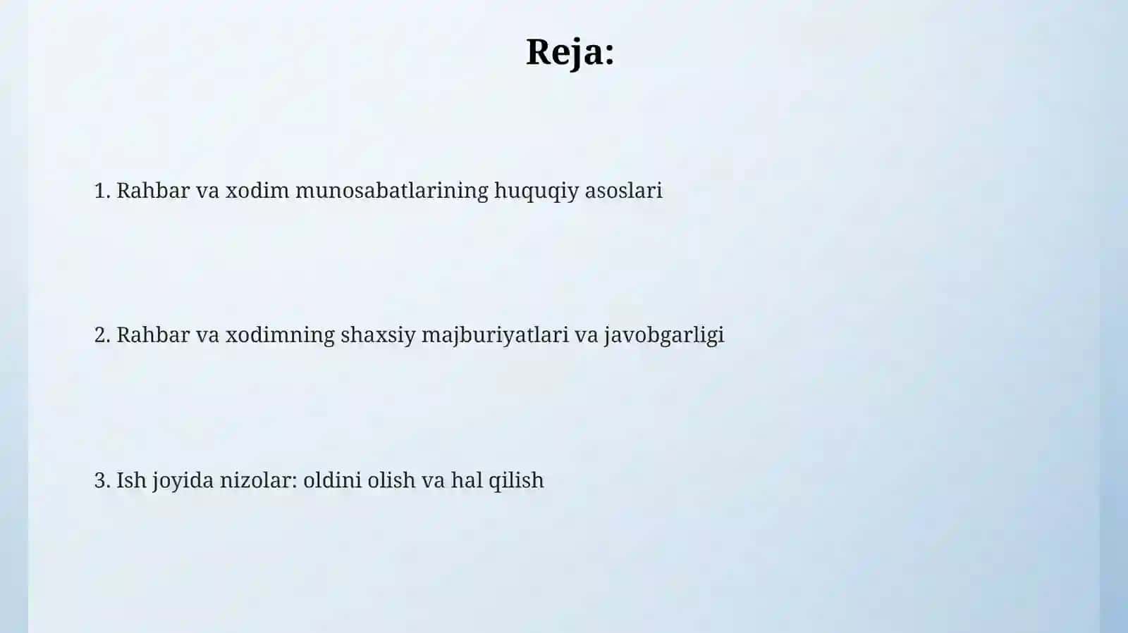 Rahbar va xodim munosabatlari 2