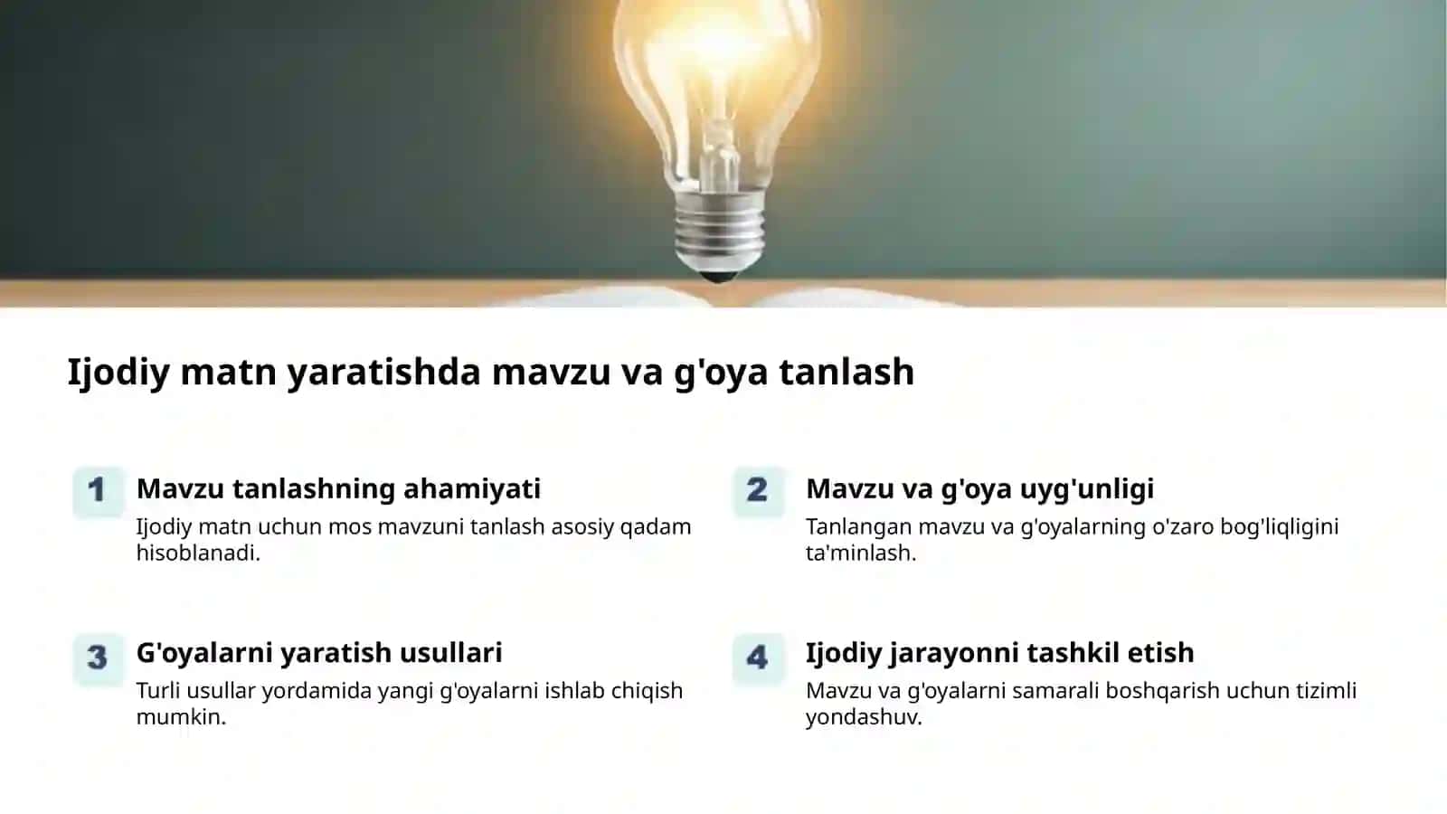 Ijodiy matn yaratish: Yozish strategiyalari 2