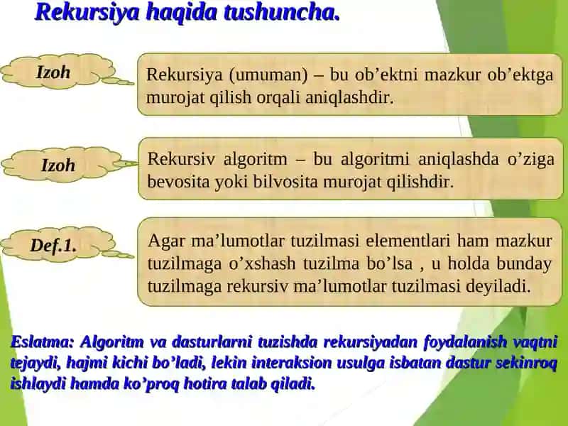 Rekursiya va Rekursiv triada 2