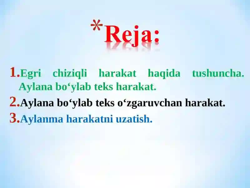 Egri chiziqli harakat 2