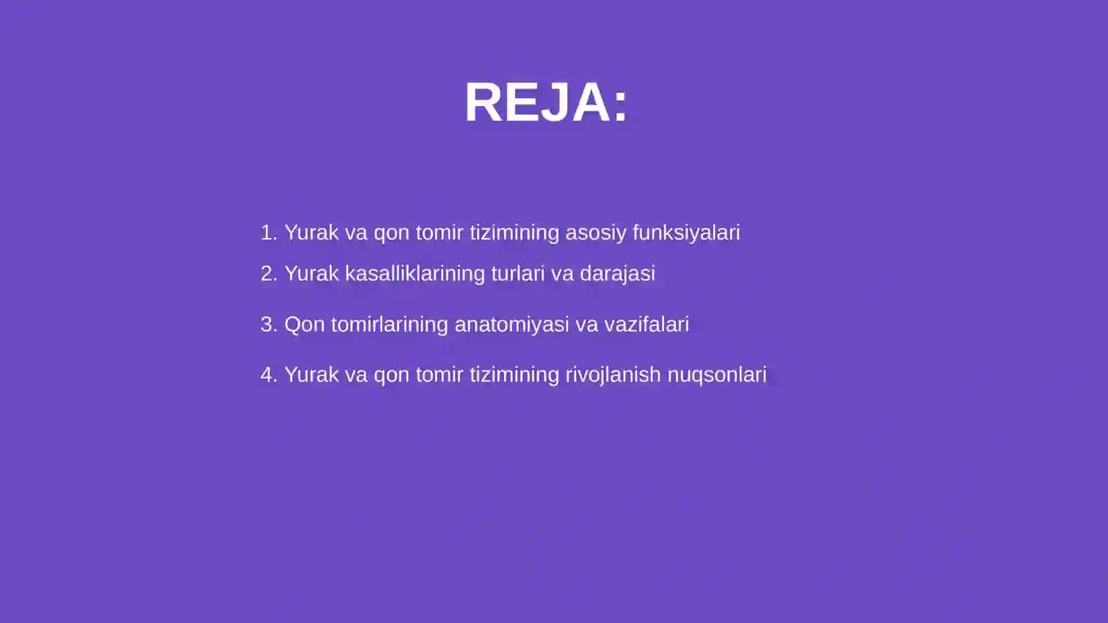 Yurak -qon tomir tizimi va rivojlantirish nuqsonlari 2