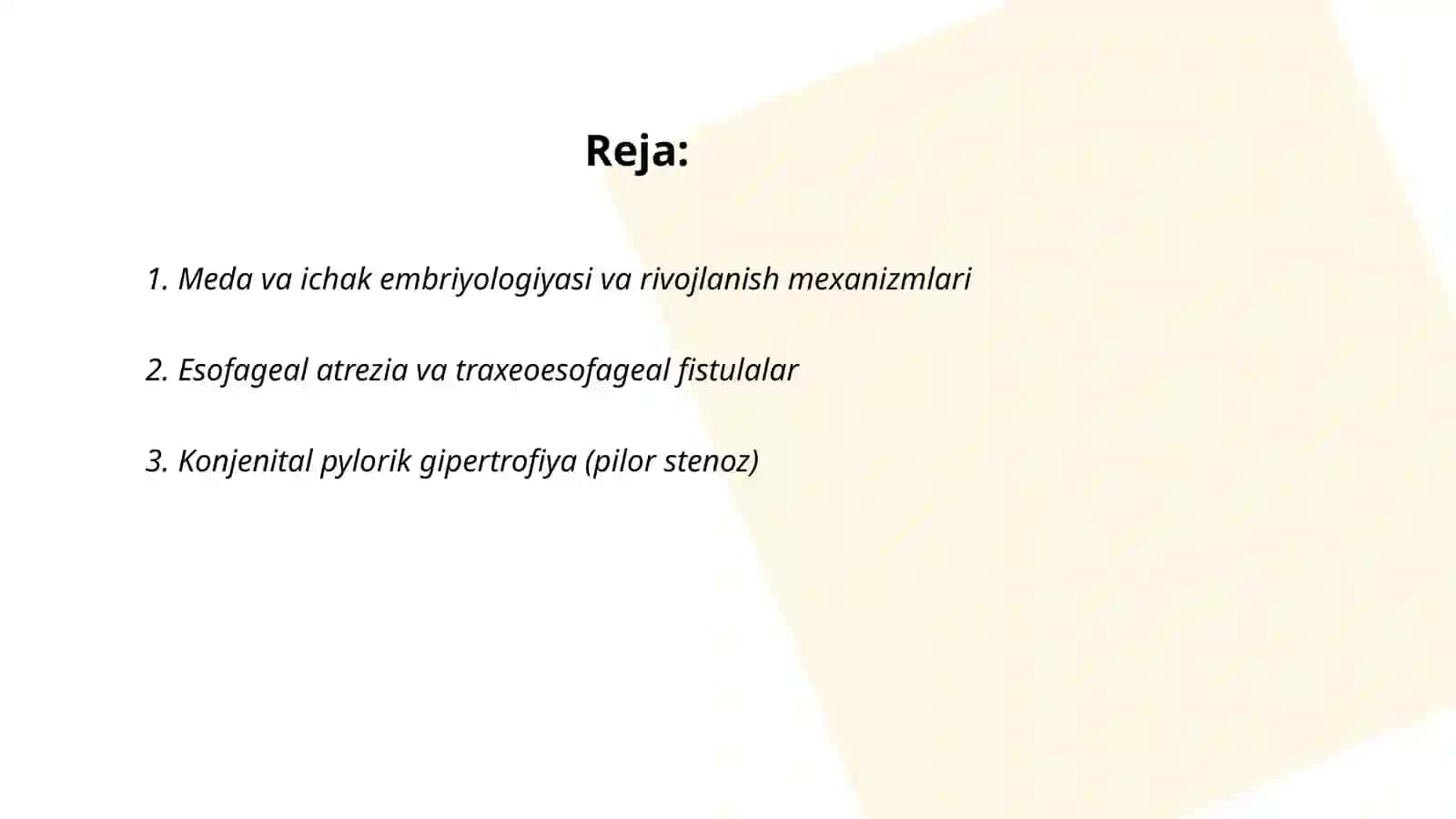 Meda ichak trakti rivojlanishi 2