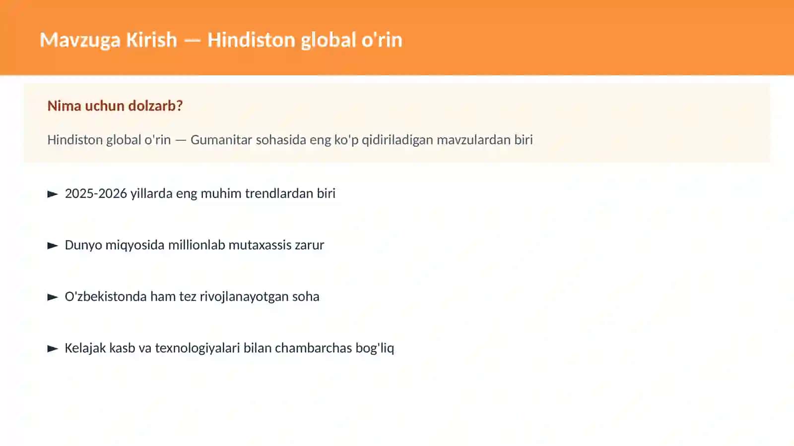 Hindiston global o'rin 2