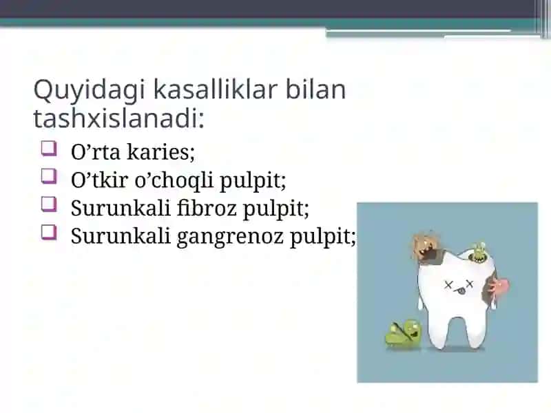 CHUQUR KARIESNI QIYOSIY TASHXISLASH 2