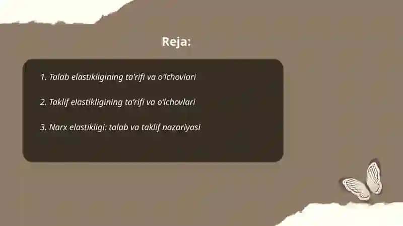 Talab va taklif elastikligi 2