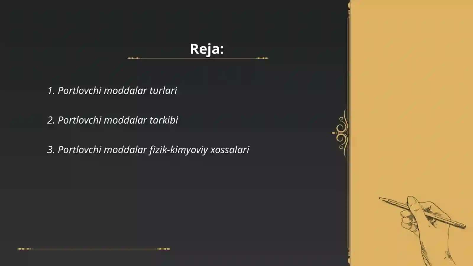 Tog’ kon sanoatida portlovchi moddalar xossalari 2